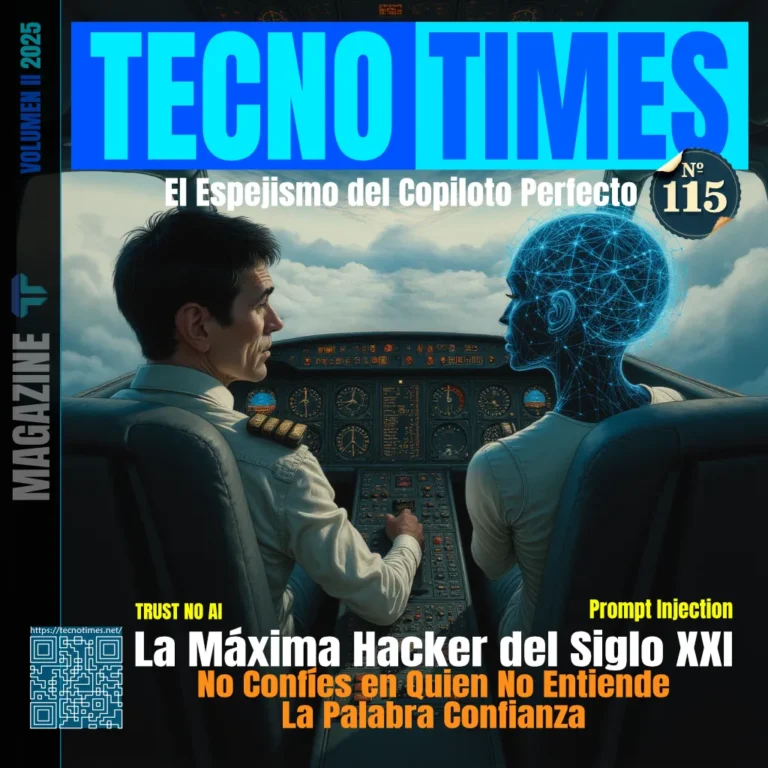Portada de TecnoTimes Nº115: El Espejismo del Copiloto Perfecto, navegadores con inteligencia artificial y vulnerabilidades digitales