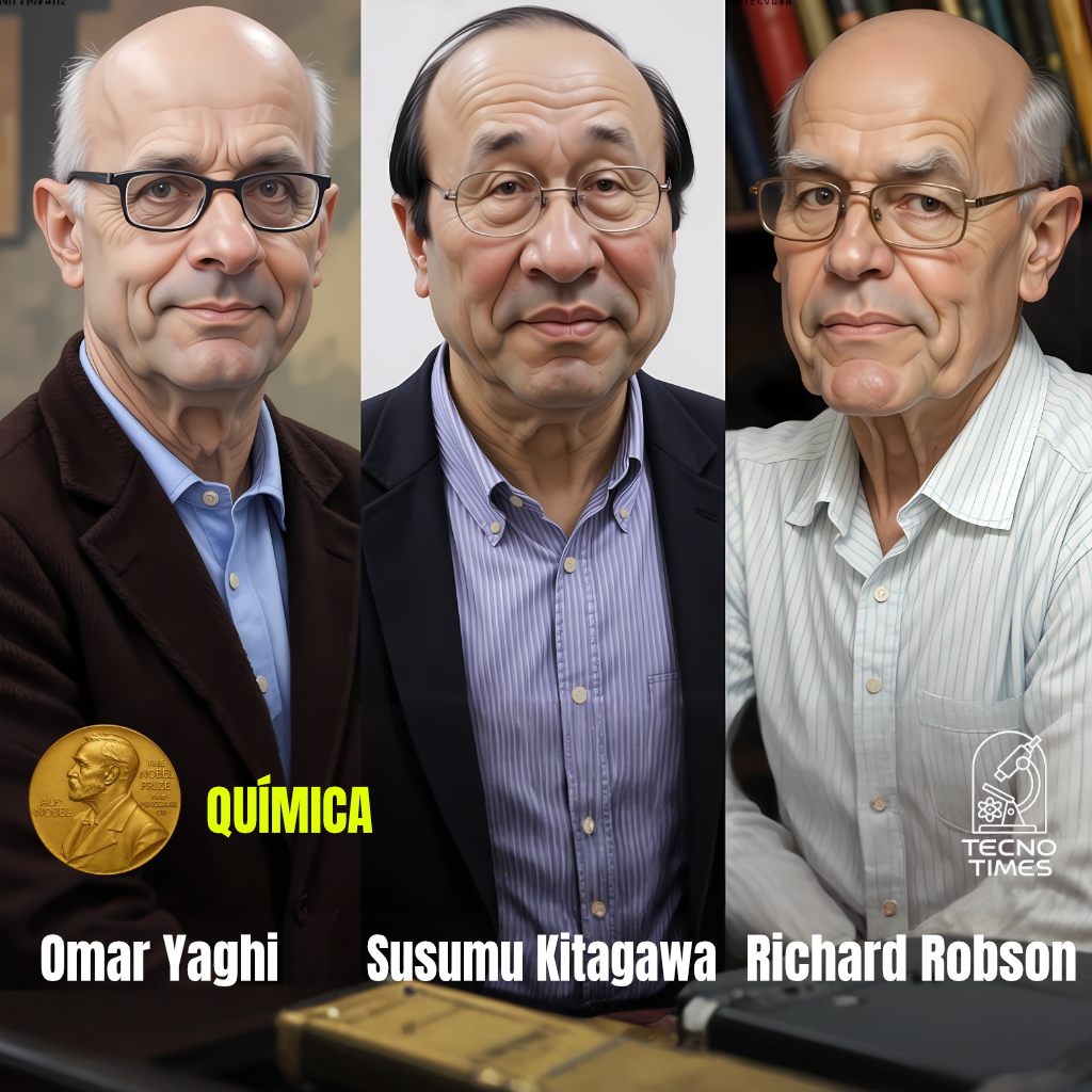 Nobel de Química 2025: MOF de Kitagawa, Robson y Yaghi Susumu Kitagawa, Richard Robson y Omar Yaghi, Premios Nobel 2025 de Química por estructuras metal-orgánicas MOF