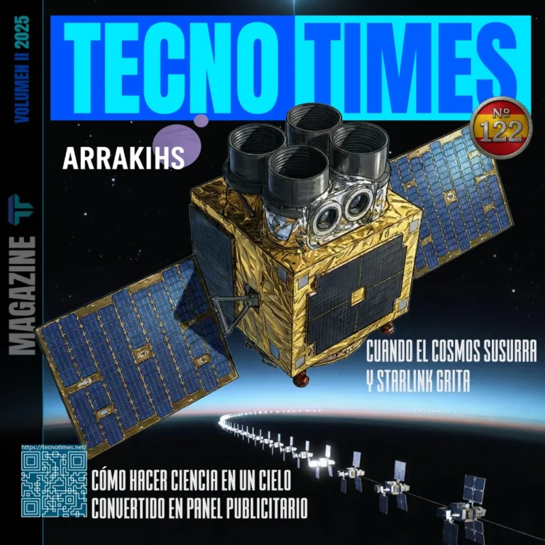 Portada TecnoTimes 122: ARRAKIHS intentando hacer ciencia en un cielo saturado de satélites