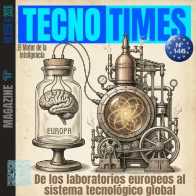 Portada Tecno Times Nº146 sobre el sistema tecnológico europeo y la fuga de talento.
